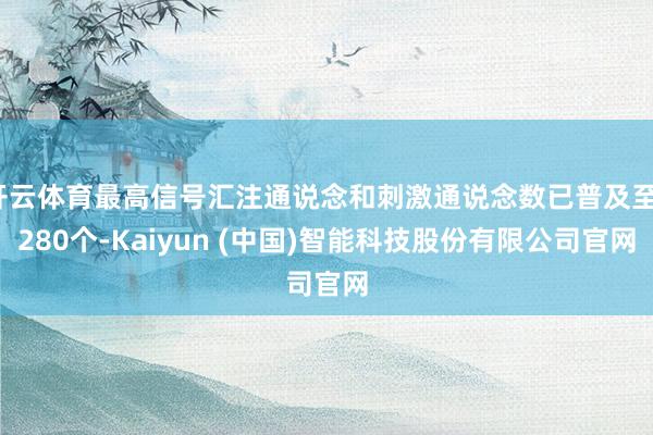 开云体育最高信号汇注通说念和刺激通说念数已普及至1280个-Kaiyun (中国)智能科技股份有限公司官网